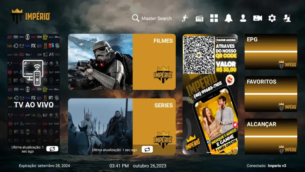 Aplicativo Império TV IPTV